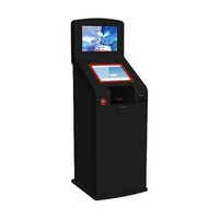 Kiosque d'auto-enregistrement à l'aéroport, acier laminé à froid multicolore, écran tactile capacitif, scanner de passeport, lecteur de code-barres, carte d'embarquement