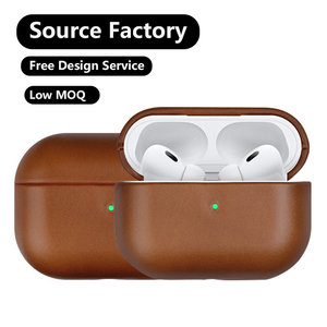 Factory Price Protective Price Available Texture <strong>Crazy</strong> Horse Oil Wax Genuine Leather for Apple AirPods 1/2 1 2 3 4 AirPods Pro2 - Product Image 1
