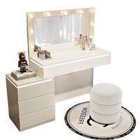 Table de toilette moderne et simple à prix de gros, nouvelle table de chevet intégrée avec rangement, miroir lumineux pour maquillage, en bois massif