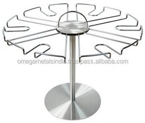 Estante de vino de mesa de 18 vidrios con enfriador de metal para Bar/Hoteles Vino Whisky Almacenamiento de cerveza Fabricado por Barware Supplier - Product Image 3