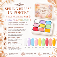 Gel pour nail art professionnel avec logo personnalisé, haute pigmentation, application facile, gel Pat Pat Blooming