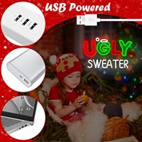 Décoration murale LED pour fête du pull de Noël moche, avec motif néon de Noël, idéale comme toile de fond pour fête ou comme cadeau