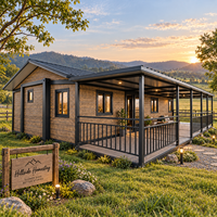 Tentes préfabriquées de campagne, maisons pliantes, mini-maisons avec véranda couverte, cabane moderne pour séjour à la ferme, maison d'hôtes pour complexe hôtelier