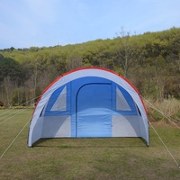 Portable 6-8 personnes Double couche étanche famille tente Logo personnalisé Chapiteau pour Camping en plein air Big Tunel Tenda