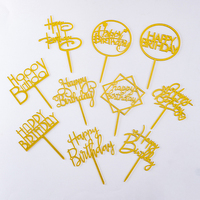 Décoration de gâteau personnalisée en acrylique doré épais pour anniversaire, mariage, remise de diplôme, fête des mères