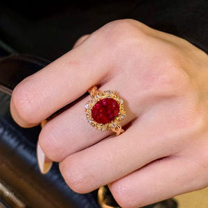 YL Hot Light Luxury Palace Style Brown Fragrant Betel Nut Copper Gold Plated High-end Elegant Women's Index Finger Ring - Product Image 5