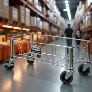Carrello portaoggetti Rubbermaid Slim Jim in acciaio inox per uso commerciale - Product Image 3
