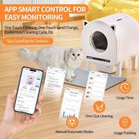 Bac à litière intelligent autonettoyant en plastique PT112 68L, nettoyage facile, ramassage automatique, contrôle par application, silencieux 35dB, design oreilles de chat pour
