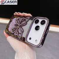 Coque de Téléphone Antichoc de Luxe à Motif Papillon 3D, Style Diamant Dégradé, pour iPhone 17 Air Pro et iPhone 16