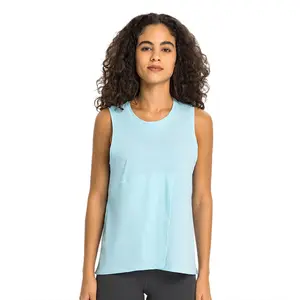 New fino respirável gelo sentimento solto lace-up de secagem rápida lulu yoga colete moda outer wear treinamento fitness lulu yoga top