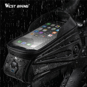 กระเป๋าจักรยาน WEST BIKING กระเป๋าติดเฟรมด้านหน้า กระเป๋าใส่โทรศัพท์กันน้ำ สีสันสดใส สำหรับกีฬา จักรยานเสือภูเขา จักรยานถนน พร้อมหน้าจอสัมผัส - Product Image 1