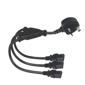 H05vv-f 3g1.0mm2 cable British Power Cord 3 in 1 splitter With Uk Plug 3x C13 IEC Power cords