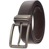 Ceintures en cuir véritable pour hommes, boucle simple, logo personnalisé, ceintures en cuir formelles pour affaires, vente en gros