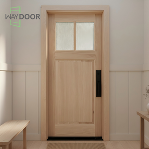 Porte <span class=keywords><strong>d</strong></span>'entrée pivotante en bois massif <span class=keywords><strong>de</strong></span> style américain, en acajou et chêne rouge, porte extérieure <span class=keywords><strong>de</strong></span> sécurité personnalisée - Product Image 4