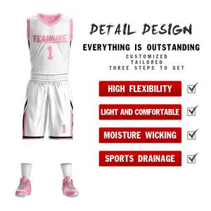 Maillot de basketball personnalisé 2526 en fibre de bambou 100% respirant et à séchage rapide, impression du nom et du numéro de l'équipe - Product Image 4