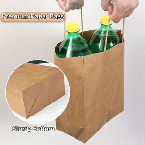 Kraft Paper <b>Gift</b> <b>Bags</b> With_Handles Bulk for Packaging <b>Christmas</b> Party - Product Image 3