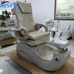 Kisen High-end Beauty Hair Salon Furniture Pu Leather Manicure Chair Electric Kneading Massage with Plumbing Pedicure Chair - Product Image 3