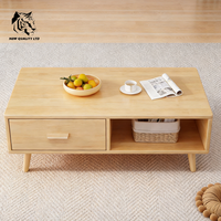 Fournisseur chinois, table basse sur mesure à bas prix, petit MOQ, prête à être expédiée, nouveau design, meubles de salon en bois, table basse à 2 tiroirs.