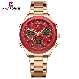 NAVIFORCE 5045 Orologio da Polso Elegante e Impermeabile per Donna con Doppio Display, Cinturino in Acciaio Inossidabile di Lusso - Product Image 3