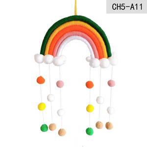 Decorazione della stanza del bambino Nordic Boho Cotton tessuto a mano Color arcobaleno nappa <span class=keywords><strong>Macrame</strong></span> appeso a parete per bambini Nursery Decor - Product Image 6