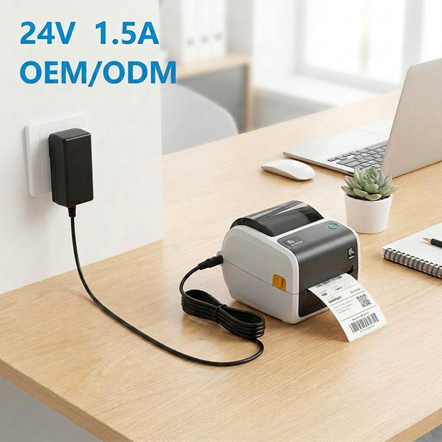 OEM ODM 24V1.5A Power Adapter AC/DC 24V1500ma 5.5mm*2.1mm Wall-Mount 36W Power Supply 24V1.5A Adapter for Printer