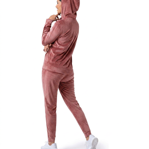 Breathable Winter Hooded Eco-Friendly Material <b>Women</b> <b>Windbreaker</b> Tracksuit Casual Sports Jacket and Pants Set Lightweight - Product Image 2