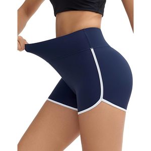 Shorts Deportivos de Cintura Alta para Mujer FOXA, Transpirables, con Corte Delfín, Elásticos, para Yoga, Ajustados, de Poliéster Sólido - Product Image 3