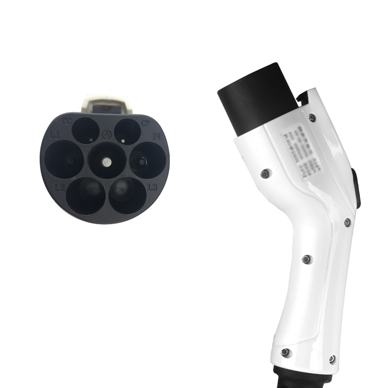 Cabo de carregamento para veículo elétrico preto Tipo 1 - Tipo 2 com 32 amperes