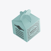 Caja de Dulces Desechable Ecológica y Creativa con Fondo Cuadrado Hueco en Forma de Mariposa, Empaque de Cartón Perlado para Aperitivos