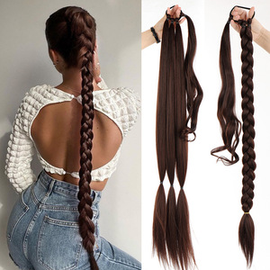 Extensiones de Cabello Sintético de 34 Pulgadas <span class=keywords><strong>para</strong></span> Cola de Caballo, Cola de Caballo Trenzada DIY con Banda Elástica y Anillo <span class=keywords><strong>para</strong></span> el Cabello, <span class=keywords><strong>Trenzas</strong></span> <span class=keywords><strong>para</strong></span> Mujer - Product Image 1