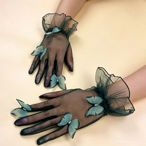 Guantes Sexys de Malla con Volantes de Mariposa para Halloween y Baile de Ópera - Product Image 1