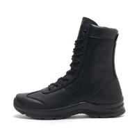 Chaussures en cuir noires durables à lacets, à tige haute, antidérapantes, résistantes à l'usure, pour la randonnée en plein air, le travail, les chaussures décontractées pour hommes