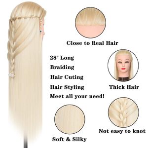 <span class=keywords><strong>Tête</strong></span> <span class=keywords><strong>de</strong></span> mannequin en fibre synthétique colorée ombrée pour la formation en cosmétologie, coiffure et maquillage - Product Image 2