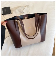 Bolso de Hombro de Gran Capacidad con Cierre Magnético, Estilo Coreano, Color Block, para Mujer, Moda Transfronteriza