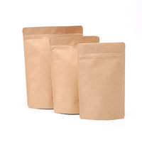 En Stock Poche Rescellable Impression Artisanat Rescellable De Serrure De Fermeture Éclair D'emballage Alimentaire sac En Papier Kraft