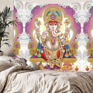 Arazzo Ganesha Esoterico, Decorazione Murale Colorata con <span class=keywords><strong>Elefante</strong></span> per Cerimonie Religiose, Arredo Spirituale per Casa e Soggiorno degli Hindù - Product Image 4