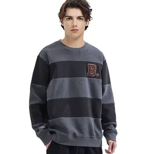 Высококачественный хлопковый пуловер унисекс супертяжелый индивидуальный логотип оверсайз Толстовка для мужчин