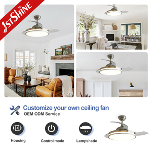 1stshine LED quạt trần gấp lưỡi 42 inch satin Nickel từ xa có thể thu vào quạt trần với đèn LED - Product Image 4