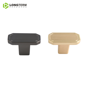 Perlengkapan Furnitur Gagang dan Kenop Lemari Dapur Logam, Gagang Tarik Lemari Kuningan Bertekstur Knurled - Product Image 5