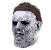Topeng Halloween Michael Myers untuk Pesta Topeng, Cosplay, Silikon, Penutup Wajah Penuh, Menyeramkan, Ukuran Dewasa, Topeng untuk Pesta