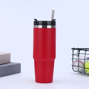 30oz Fashion Appearance Stainless Steel Vacuum Car Tumbler <b>Insulated</b> Ice <b>Cup</b> With Handle Straw Custom Printed Color - Product Image 5