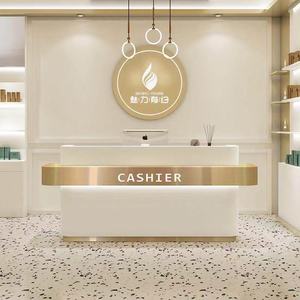 Beauty Parlor Cashier Clothing Store Medical Beauty Stainless Steel <b>Small</b> bar <b>Table</b> Lights Luxury Company Front <b>Desk</b> - Product Image 1