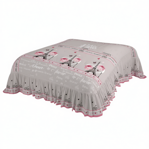 Ensemble de literie de style princesse avec volants floraux, compétition Juliette Paris Quilt King Size 3 pièces - Product Image 1
