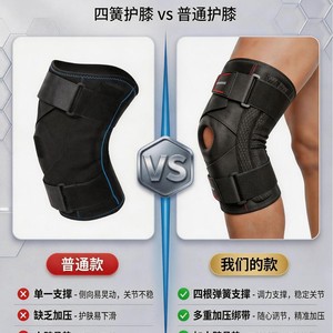 Carloami Knee <b>Brace</b> Professional Protection Black Unisex Football Running Sports Support - Product Image 4