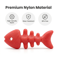 Jouet à mâcher pour chien en caoutchouc écologique personnalisé, grand format, pour chiens agressifs, nettoyage des dents, en forme d'arête de poisson