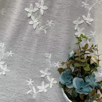 Tissu en dentelle brodée florale blanche, broderie marguerite, garniture en dentelle maillée pour robe de mariée, voile de mariée, couture DIY et artisanat