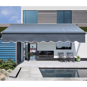 Sang Trọng Ngoài Trời Nhôm Có Thể Thu Vào Mái Hiên Tán Dày Gấp Cánh Tay Để Che Nắng Cho Patio Vườn Cà Phê Cửa Hàng Với Điều Khiển Từ Xa - Product Image 4