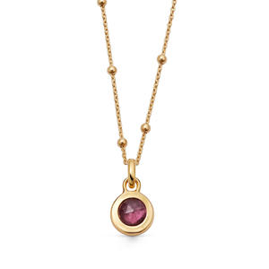 Collier en acier plaqué or avec pendentif goutte d'eau et 12 pierres de naissance pour femmes et hommes, idéal comme cadeau de fête - Product Image 1