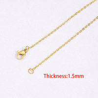 Chaîne à maillons en acier inoxydable de 45 cm, accessoires de fabrication DIY, plaquée or 18 carats, résistante à l'eau, bijoux minimalistes tendance, colliers