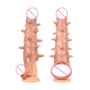 Manchon pénien en silicone cristallin de grande taille, épais et long, jouets sexuels pour adultes, pour hommes - Product Image 1